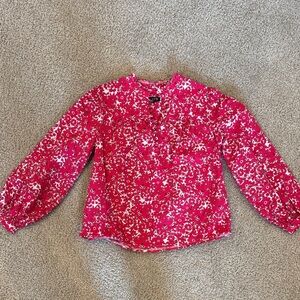 J. Crew Pink/Red Floral Blouse